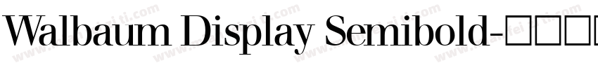 Walbaum Display Semibold字体转换